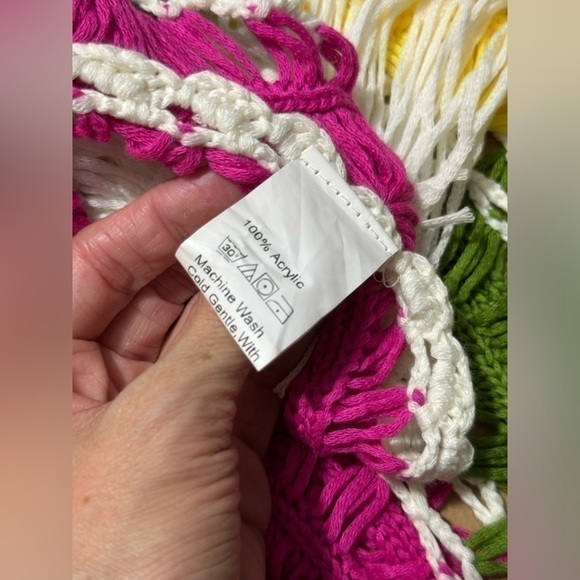 Boho Coachella Fringe Shawl Wrap Tie Crochet Tassels Macrame Style - Picture 15 of 15